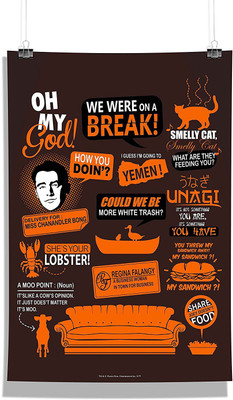 

Friends -Tv Series Orange Wall Poster Photographic Paper(18 inch X 12 inch, Rolled)