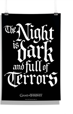 Game Of Thrones - Night is Dark Wall Poster Photographic Paper(18 inch X 12 inch, Rolled)