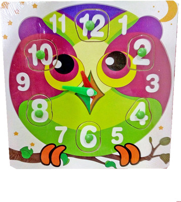 

TALKING GANESHA Way Learning Wooden Activity Clock For Counting Matching Puzzle Toy for Kids (Owl shape)(1 Pieces)