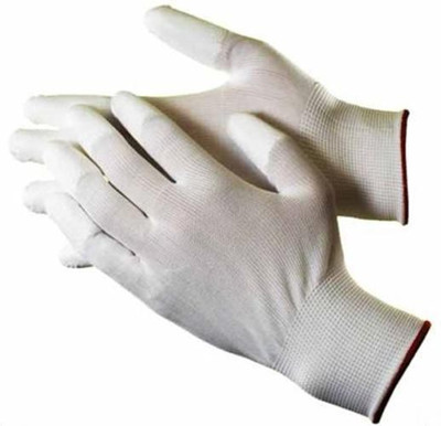 

REYTAIL ESD Safe Unisex Antistatic PU Finger Coated Top Fit Gloves 50 Pairs Nylon Safety Gloves(100)