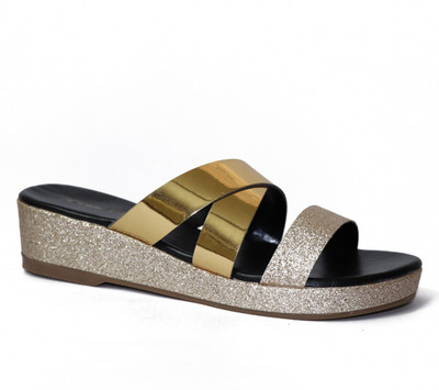 

preksha dhabaria Women gold Wedges