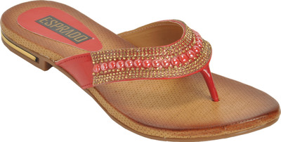 

ESPRADO Women Gold & Red Flats