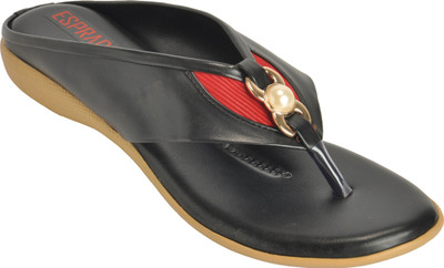 

ESPRADO Women Black & Red Wedges
