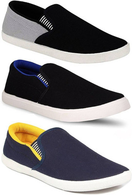 

Clymb Men's Combo Pack Of 3 Casual Slip On Sneakers For Men(Multicolor