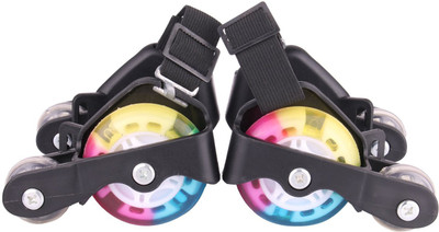 

Shrih Kids 4 Wheel Footwear Quad Roller Skates - Size Any UK(Black), Multicolor