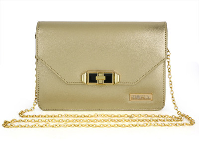 

Horra Women Evening/Party Gold PU Sling Bag