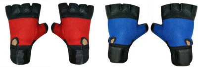 

Cp Bigbasket Premium Quality Netted with Wrist Support With No Sweat Gym & Fitness Gloves (, Red, Blue, Blue;red
