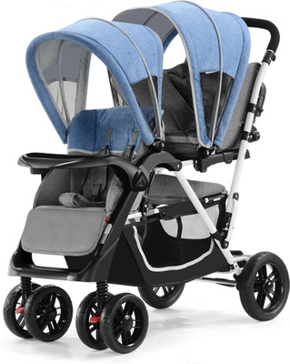 

Toyhouse Portable Light weight twin stroller , Blue Twin Strollers & Prams(3, Blue)