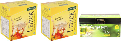 

Lemor Pack of Lemon 2 flavour Instant Ice Tea (10 sachet) and 1 Pack of 25 Tulsi Tea Bags Box(45 Bags)