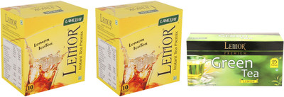 

Lemor Pack of 2 Lemon flavour Instant Ice Tea (10 sachet) & 1 Pack of 25 Lemon Tea Bags Box(45 Bags)