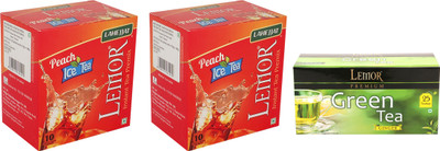 

Lemor (10 sachet) Pack of 2 Peach flavour Ice Tea and 1 Pack of 25 Ginger Tea Bags Box(45 Bags)