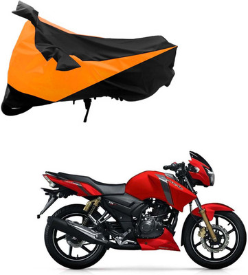 Purpleheart Two Wheeler Cover for TVS(Apache RTR 160, Black, Orange)