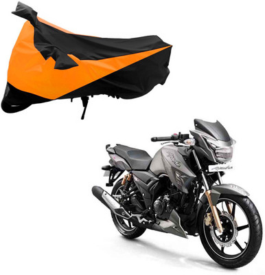 Purpleheart Two Wheeler Cover for TVS(Apache RTR 180, Black, Orange)