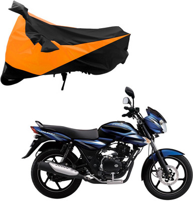 Purpleheart Two Wheeler Cover for Bajaj(Discover 100 DTS-i, Black, Orange)