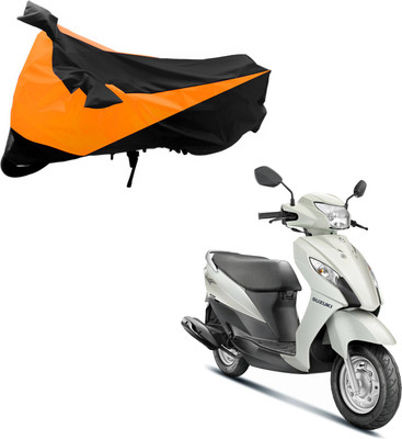 Purpleheart Two Wheeler Cover for Suzuki(Let's, Black, Orange)