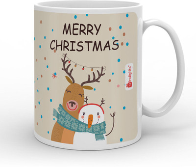 

Indigifts Merry Christmas Quote Ceramic Mug(330 ml), White