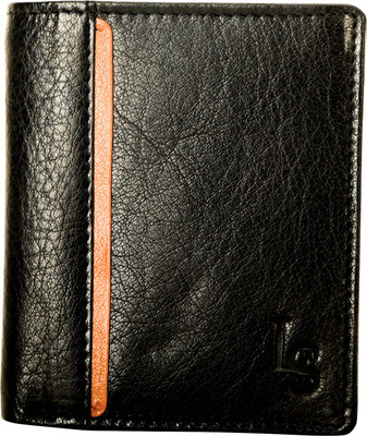 

LOUIS STITCH Men Black Genuine Leather Wallet(9 Card Slots)