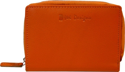 

DHide Designs Girls Orange Genuine Leather Wallet(6 Card Slots)