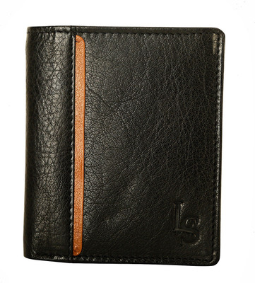 

LOUIS STITCH Men Black Genuine Leather Wallet(9 Card Slots)