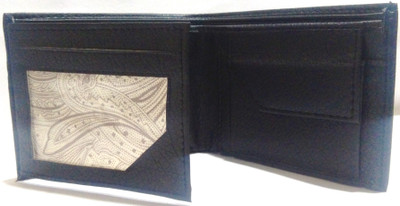 

LEEE Men Black Genuine Leather Wallet(3 Card Slots)