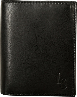 

LOUIS STITCH Men Black Genuine Leather Wallet(12 Card Slots)