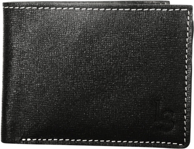 

LOUIS STITCH Men Black Genuine Leather Wallet(5 Card Slots)