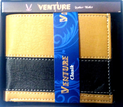 

Venture Men Multicolor Genuine Leather Wallet(3 Card Slots), Black