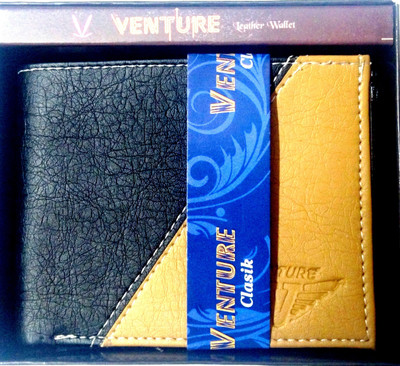 

Venture Men Multicolor Genuine Leather Wallet(3 Card Slots), Black