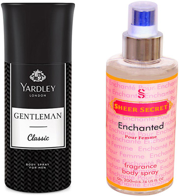 

YARDLEY CLASSIC 150 ML with SHEER SECRET ENCHANTED WOMEN 200 ML(Set of 2)