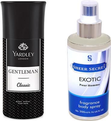 

YARDLEY CLASSIC 150 ML with SHEER SECRET EXOTIC MEN 200 ML(Set of 2)