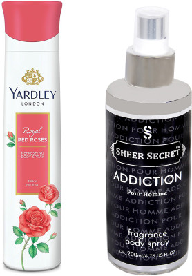 

YARDLEY RED ROSES 150 ML with SHEER SECRET ADDICTION MEN 200 ML(Set of 2)