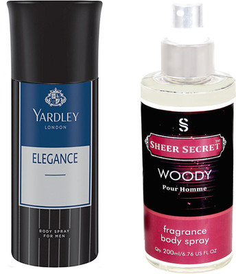 

YARDLEY ELEGANCE 150 ML with SHEER SECRET WOODY MEN 200 ML(Set of 2)