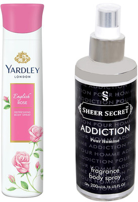 

YARDLEY ENGLISH ROSE 150 ML with SHEER SECRET ADDICTION MEN 200 ML(Set of 2)