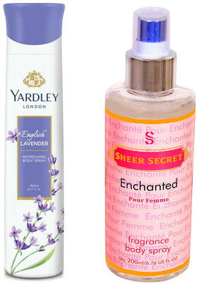 

YARDLEY ENGLISH LAVENDER 150 ML with SHEER SECRET ENCHANTED WOMEN 200 ML(Set of 2)