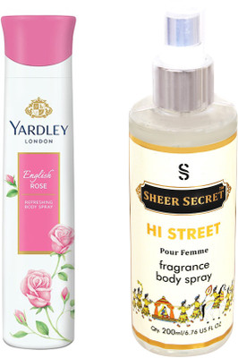 

YARDLEY ENGLISH ROSE 150 ML with SHEER SECRET HI STREET WOMEN 200 ML(Set of 2)
