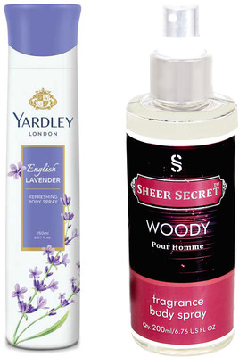 

YARDLEY ENGLISH LAVENDER 150 ML with SHEER SECRET WOODY MEN 200 ML(Set of 2)