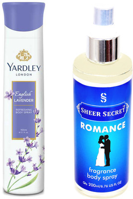 

YARDLEY ENGLISH LAVENDER 150 ML with SHEER SECRET ROMANCE(Set of 2)