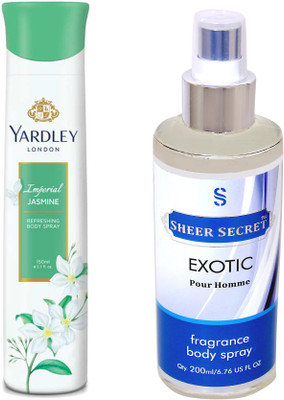 

YARDLEY JASMINE 150 ML with SHEER SECRET EXOTIC MEN 200 ML(Set of 2)