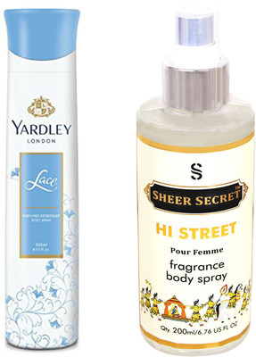 

YARDLEY LACE 150 ML with SHEER SECRET HI STREET WOMEN 200 ML(Set of 2)