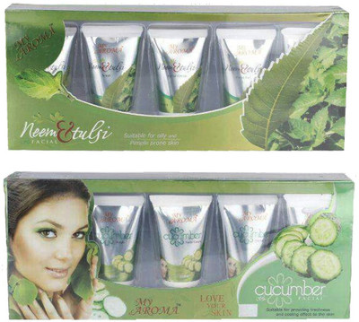 

My Aroma Neem & tulsi Cucumber Tube Facial Kit 480 g(Set of 2)