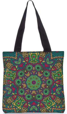 

Snoogg Indian Pattern Poly Canvas Fashion Handbag Shopping Shoulder Lunch Tote Bag For Women 23186 Shoulder Bag(Multicolor, 5 L)
