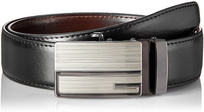 

Walletsnbags Men Formal Black Texas Leatherite Reversible Belt