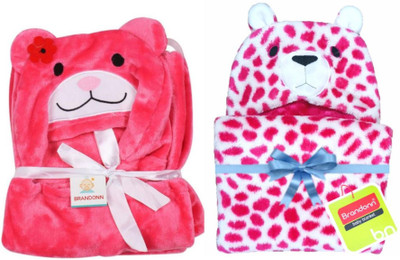 

BRANDONN Animal  Hooded Baby Blanket(Fur, RANI