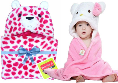 

BRANDONN Animal  Hooded Baby Blanket(Fur, RANI, Pink, Pink;rani