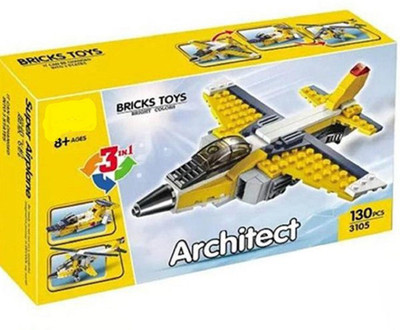 

Montez 130PCS Architect 3in 1 Plane Block Toys(Multicolor)
