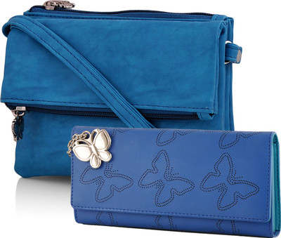 

Butterflies Casual Blue Clutch