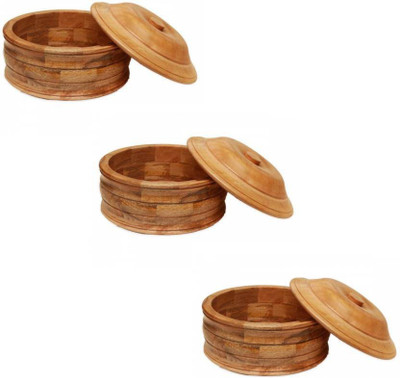 

CraftOnline carving masala box,tea 3 Piece Condiment Set(Wood)