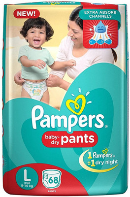 

Pampers Large Size Diaper 68 Count - L(68 Pieces)