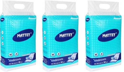 DIGNITY MATTEY UNDERPADS ( SHEETS FOR LAYING ON BED ) SIZE 60 X 90 CM, SET OF 3 PACKS - L(30 Pieces) DIGNITY MATTEY UNDERPADS ( SHEETS FOR LAYING ON BED ) SIZE 60 X 90 CM, SET OF 3 PACKS - L(30 Pieces)