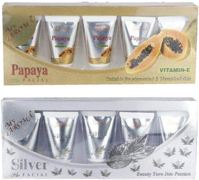 

My Aroma Papaya Silver Tube Facial Kit 480 g(Set of 2)